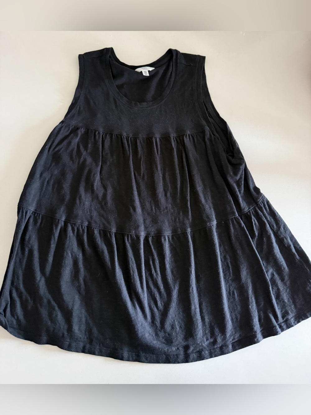Time and Tru Black Tiered Sleeveless Tank Top